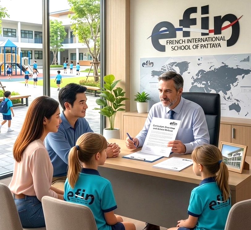 ผู้ปกครองและนักเรียนนัดหมายที่โรงเรียน